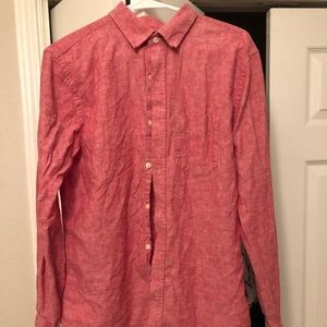 Long sleeve button up shirt pink